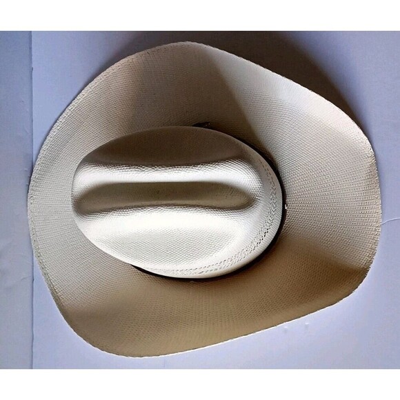 JUSTIN  Straw Western Cowboy Hat by Milano Hat Company Size 6 7/8 Brown Band NEW - Picture 3 of 13